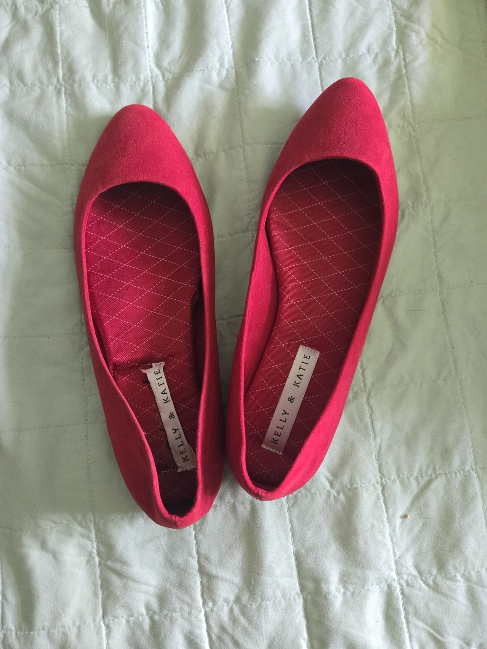 Kelly & Katie Red Suede Ballet Flats